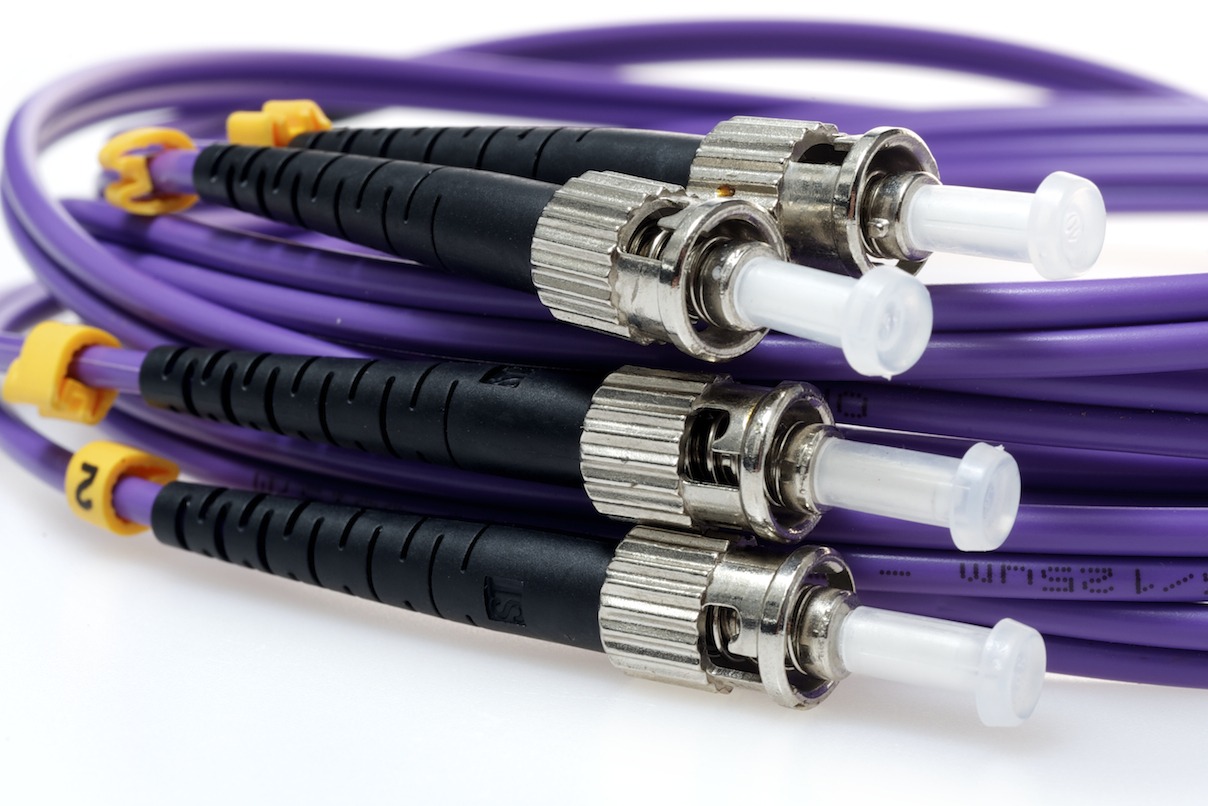 62.5 Micron ST to ST Purple Jacket Fiber Cable