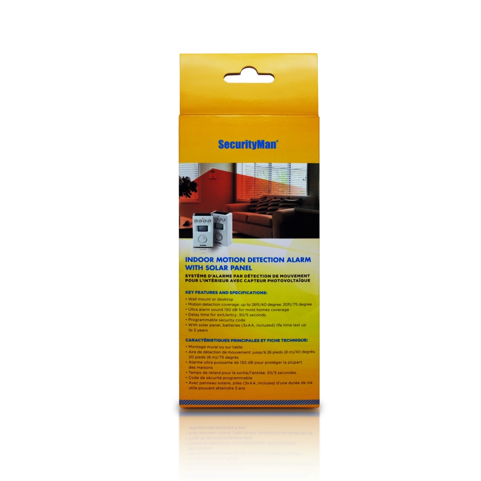 Indoor Motion Detection Alarm with Solar Panel