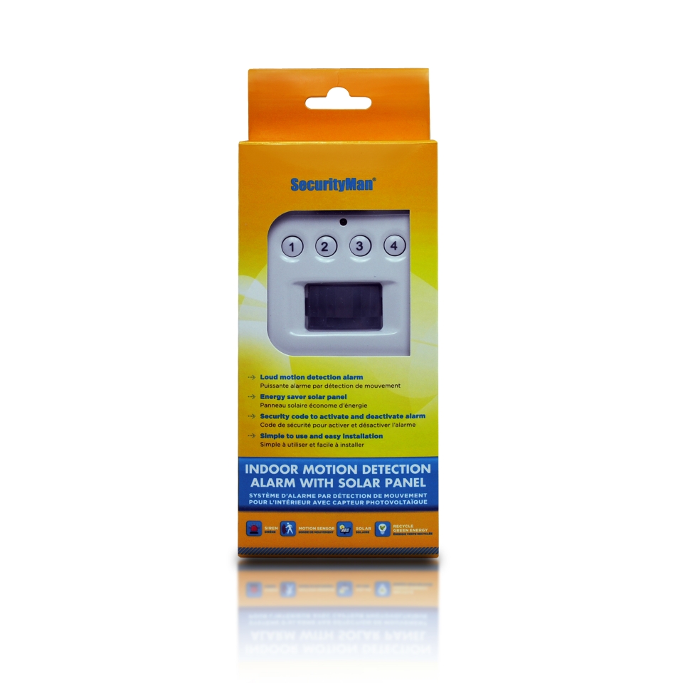 Indoor Motion Detection Alarm with Solar Panel
