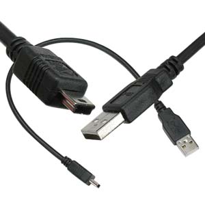 USB 2.0 A Male to Mini 5pin Male 1.5 Feet Cable