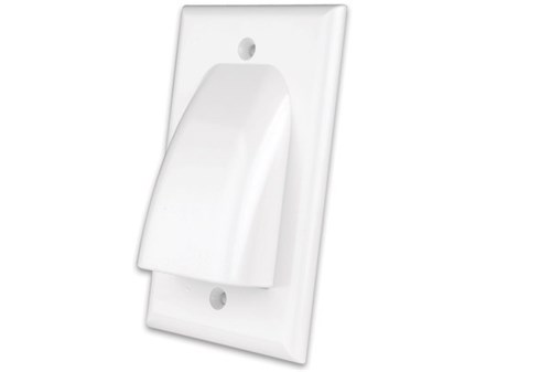 Flat Panel TV Bulk Cable Wall Plates- Single & White