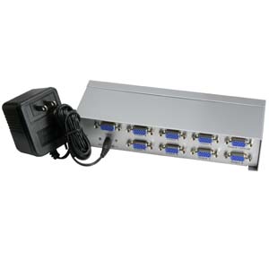 8 Way Auto SVGA Monitor Splitter- up to 400 Mhz