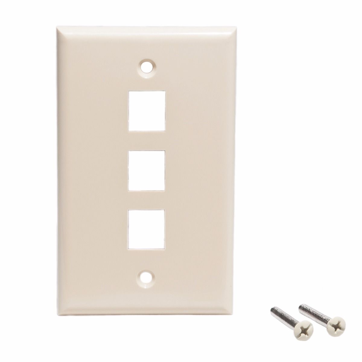 3-PORT OUTLET FLUSH Wall Plate- Ivory