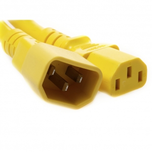 IEC 320 C14-C13 5 Ft 10 Amp PDU Power Cord - Yellow