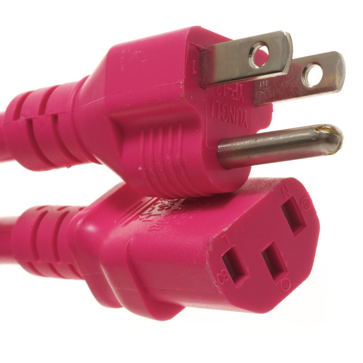 5-15P TO C13 PC to AC Outlet 15 Amp Power Cord- Pink