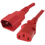 2ft Red C14 Plug to C13 Connector 10 Amp PDU Power Cord