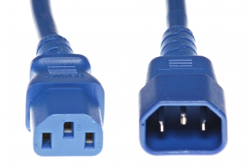 C14 Plug to C13 Connector 15amp 14/3 SJT 250v Blue Power Cord- 6 Feet