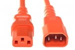 C13 to C14 Power Cord 15amp Orange- 15 Feet