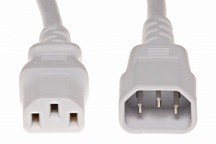 IEC 320 C14-C13 6 Ft 10 Amp PDU Power Cord - White