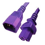 3 FT C14-C15 Violet PDU- Server 15 Amp Power Cord