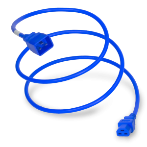 C20 to C21 PDU Power Cord with Blue Jacket 4 Feet