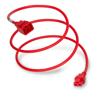 C20 to C21 PDU Power Cord with Red Jacket 6 Feet