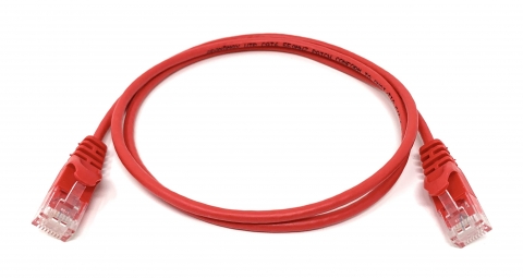 Category 6 slim jacket red ethernet cable - shop cables.com.