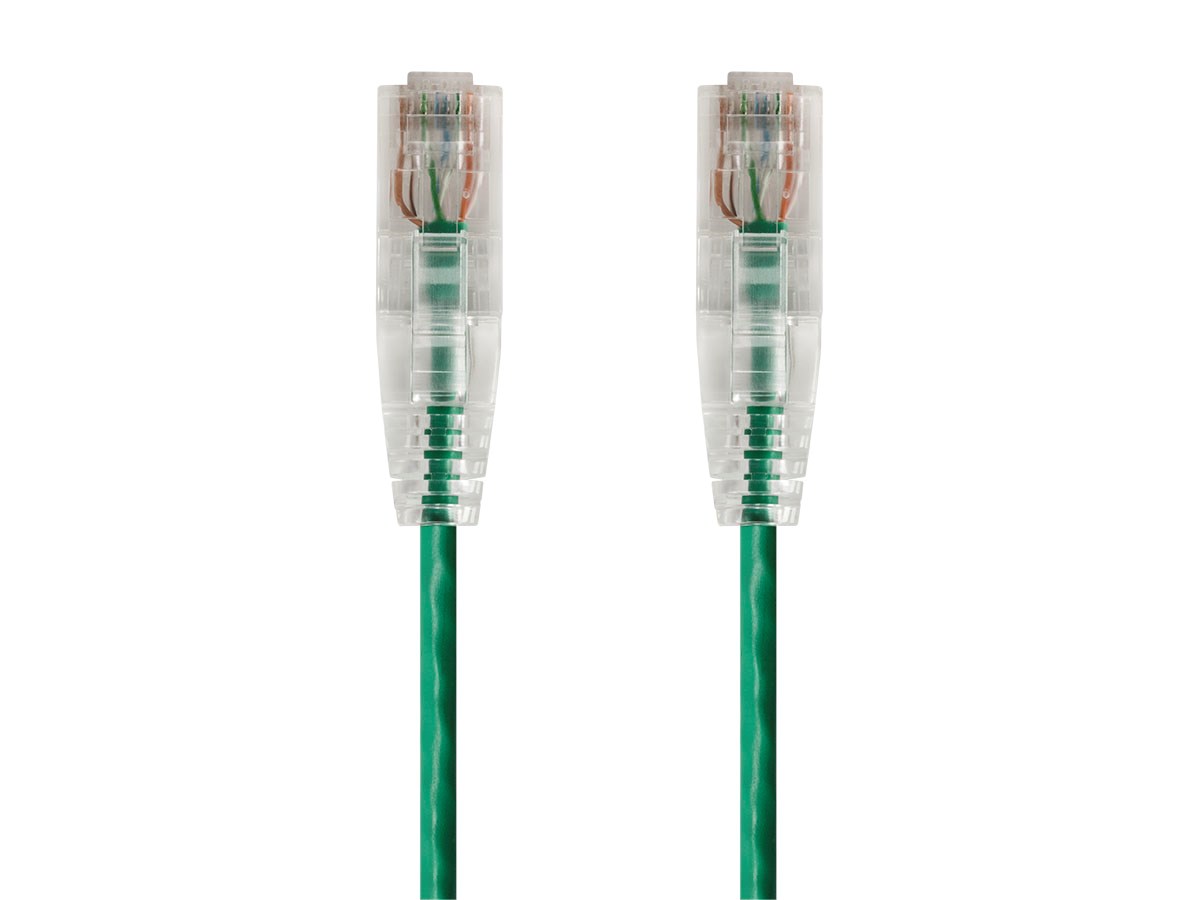 Green Cat 6 Patch Cables with Slim 28awg Jacket