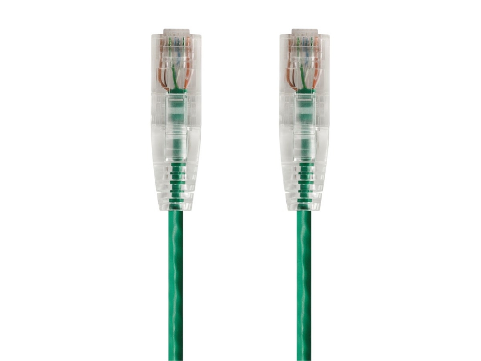 1Ft Green Cat6 Slim Jacket 28awg Network Patch Cable 550MHz
