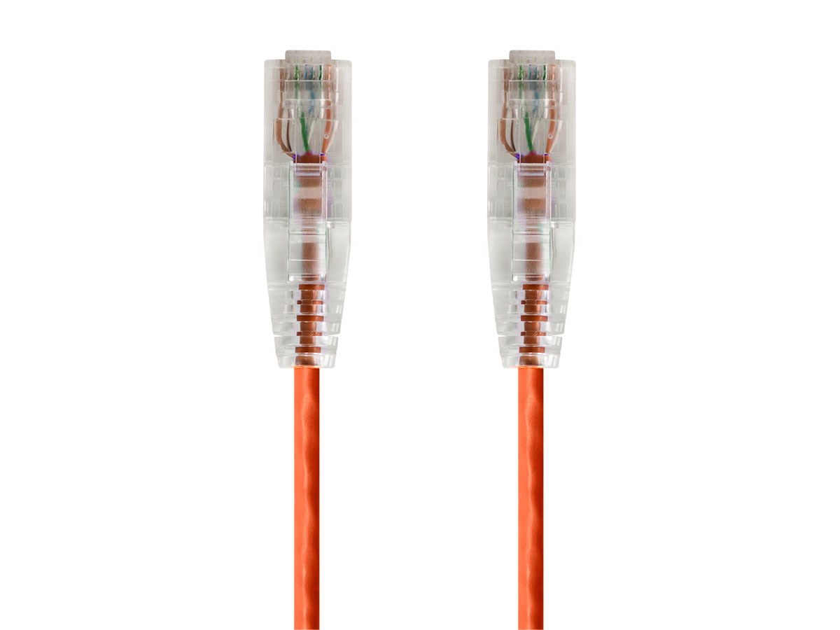 0.5Ft Orange Cat6 Slim Jacket 28awg Network Patch Cable 550MHz