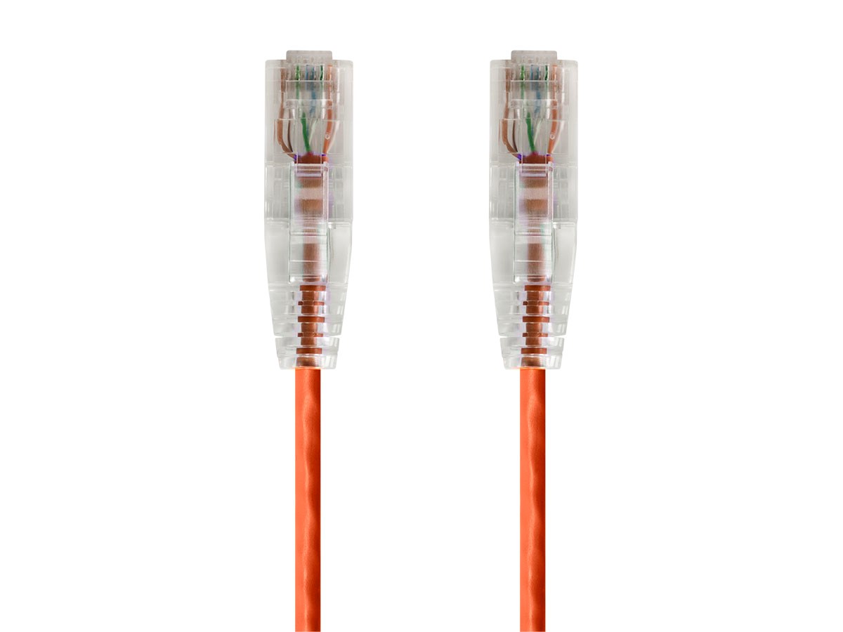 Orange Cat 6 Patch Cables with Slim 28awg Jacket