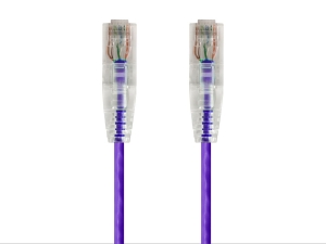 2Ft Violet Cat6 Slim Jacket 28awg Network Patch Cable 550MHz