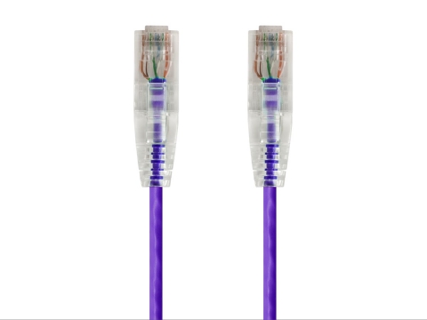 10Ft Violet Cat6 Slim Jacket 28awg Network Patch Cable 550MHz