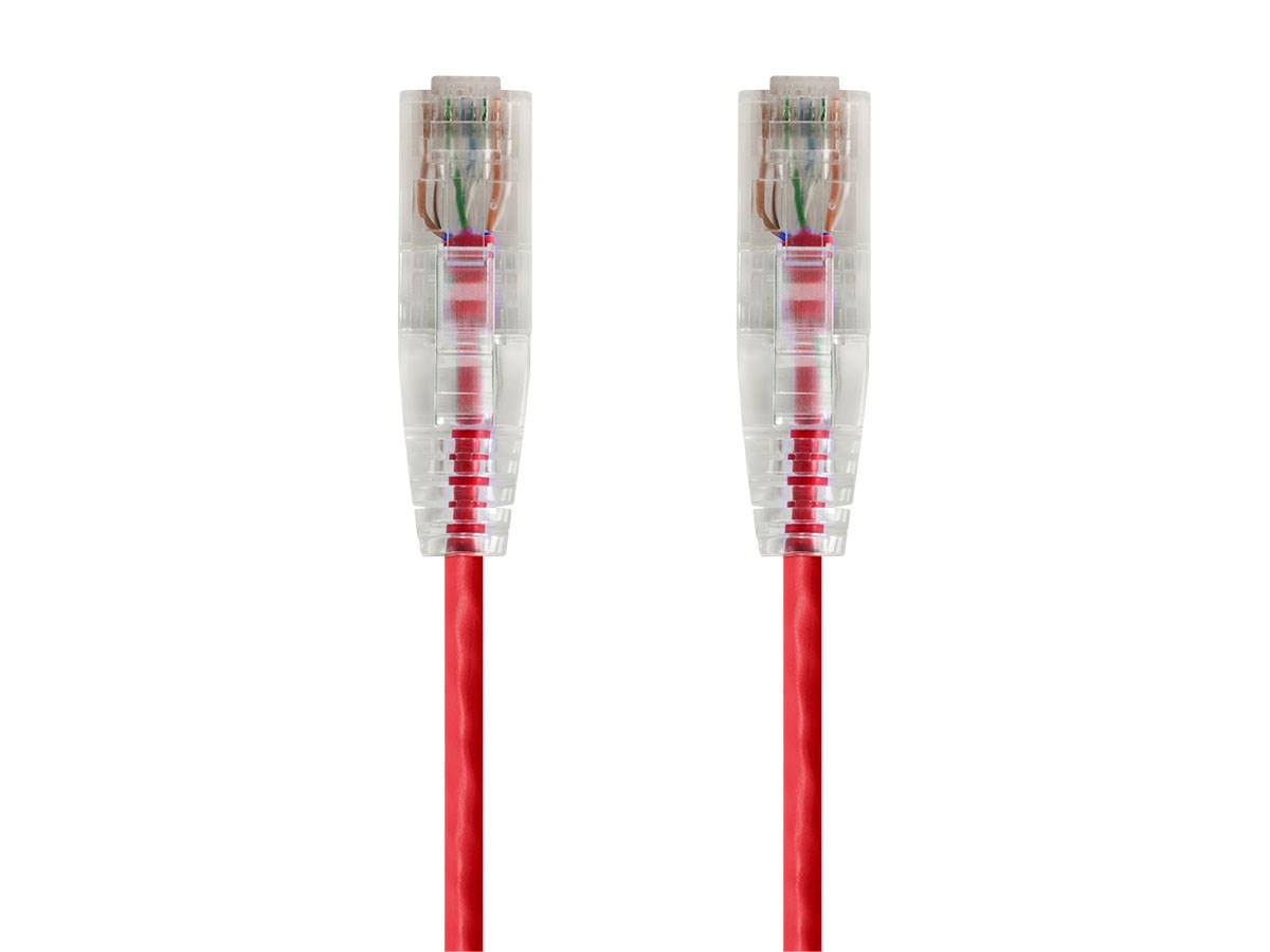 Red Cat 6 Patch Cables with Slim 28awg Jacket