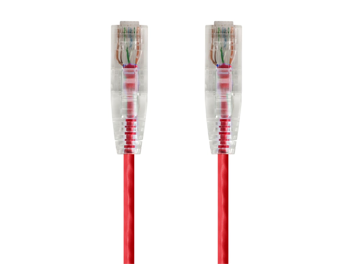 0.5Ft Red Cat6 Slim Jacket 28awg Network Patch Cable 550MHz