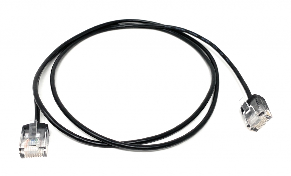 2Ft Black Cat6A Slim Jacket 32awg Network Patch Cable 600MHz