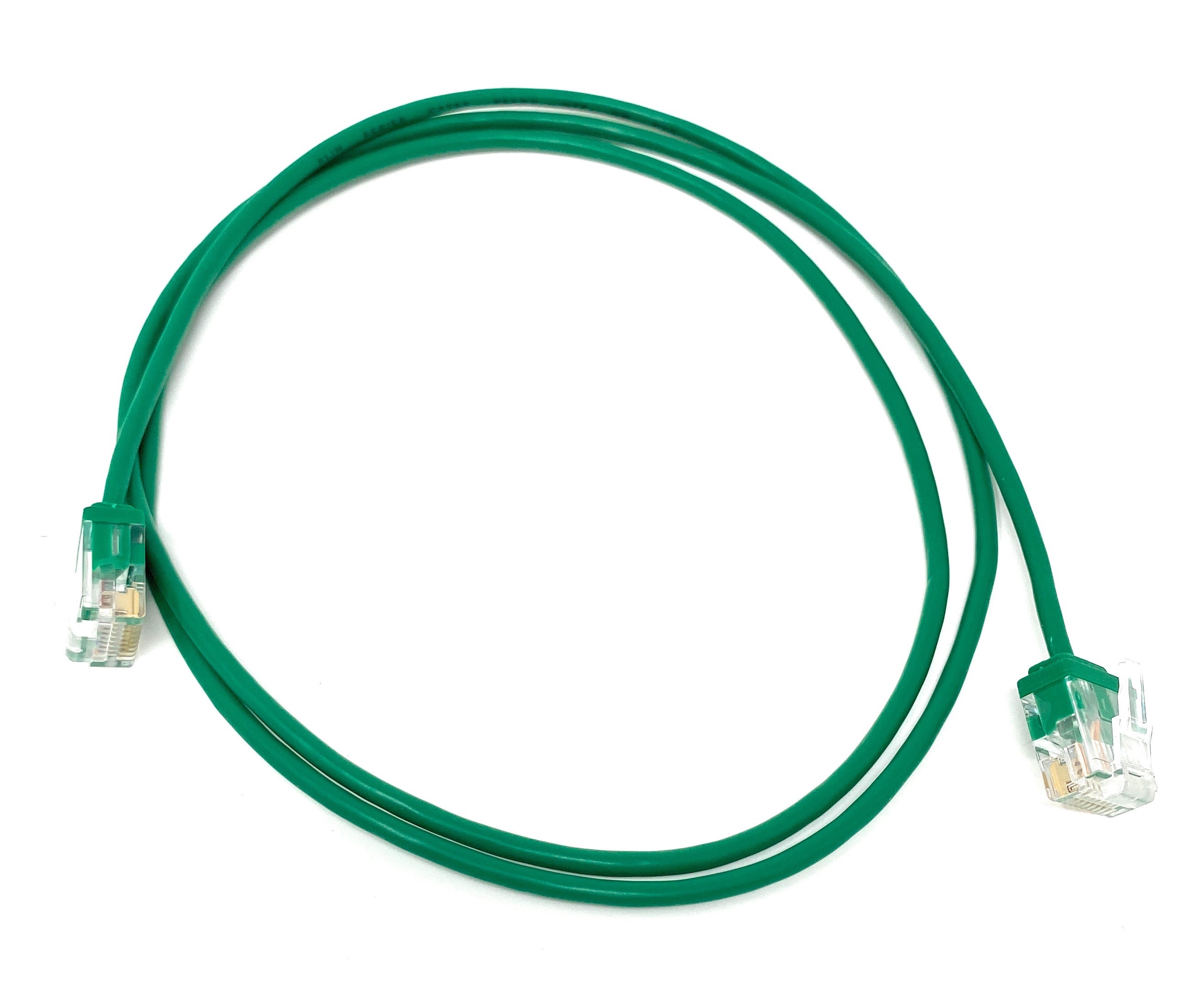 7Ft Green Cat6A Slim Jacket 32awg Network Patch Cable 600MHz