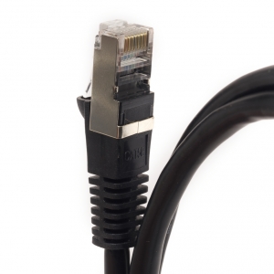25Ft Cat5e Shielded STP Ethernet Cable 350Mhz Snagless RJ45 Black