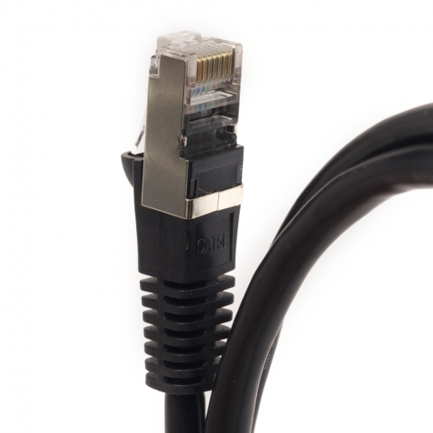 black shielded ethernet cable