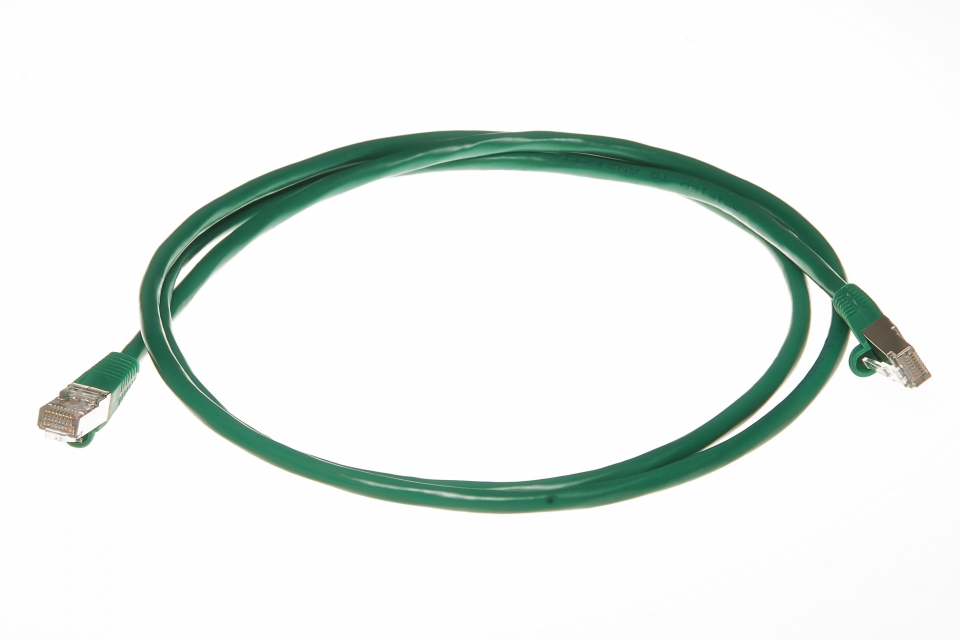 2Ft Cat5e 350Mhz 26AWG Shielded Cable Snagless Green