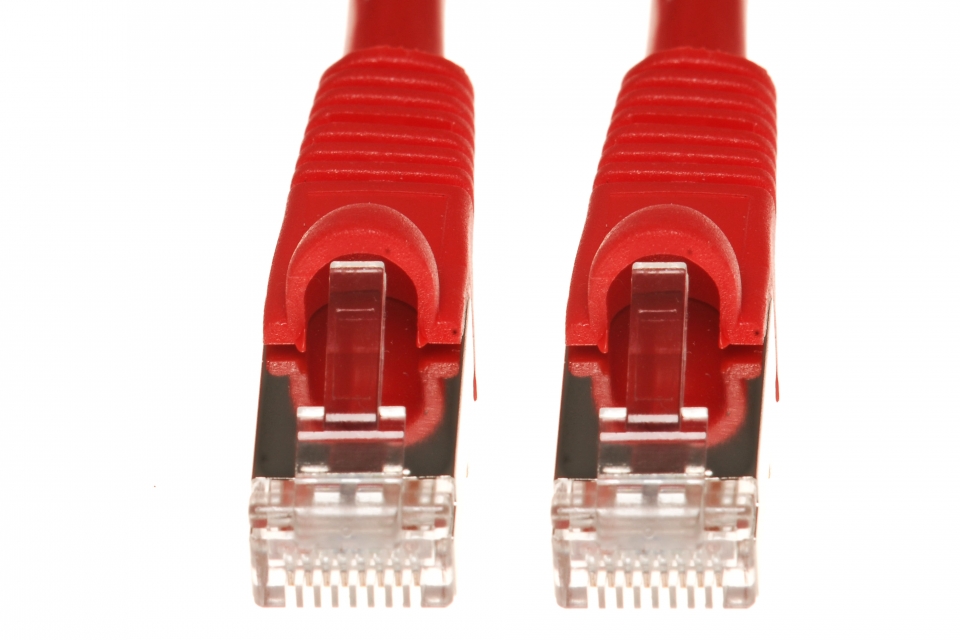 50Ft Cat5e Shielded STP Ethernet Cable 350Mhz Snagless RJ45 Red