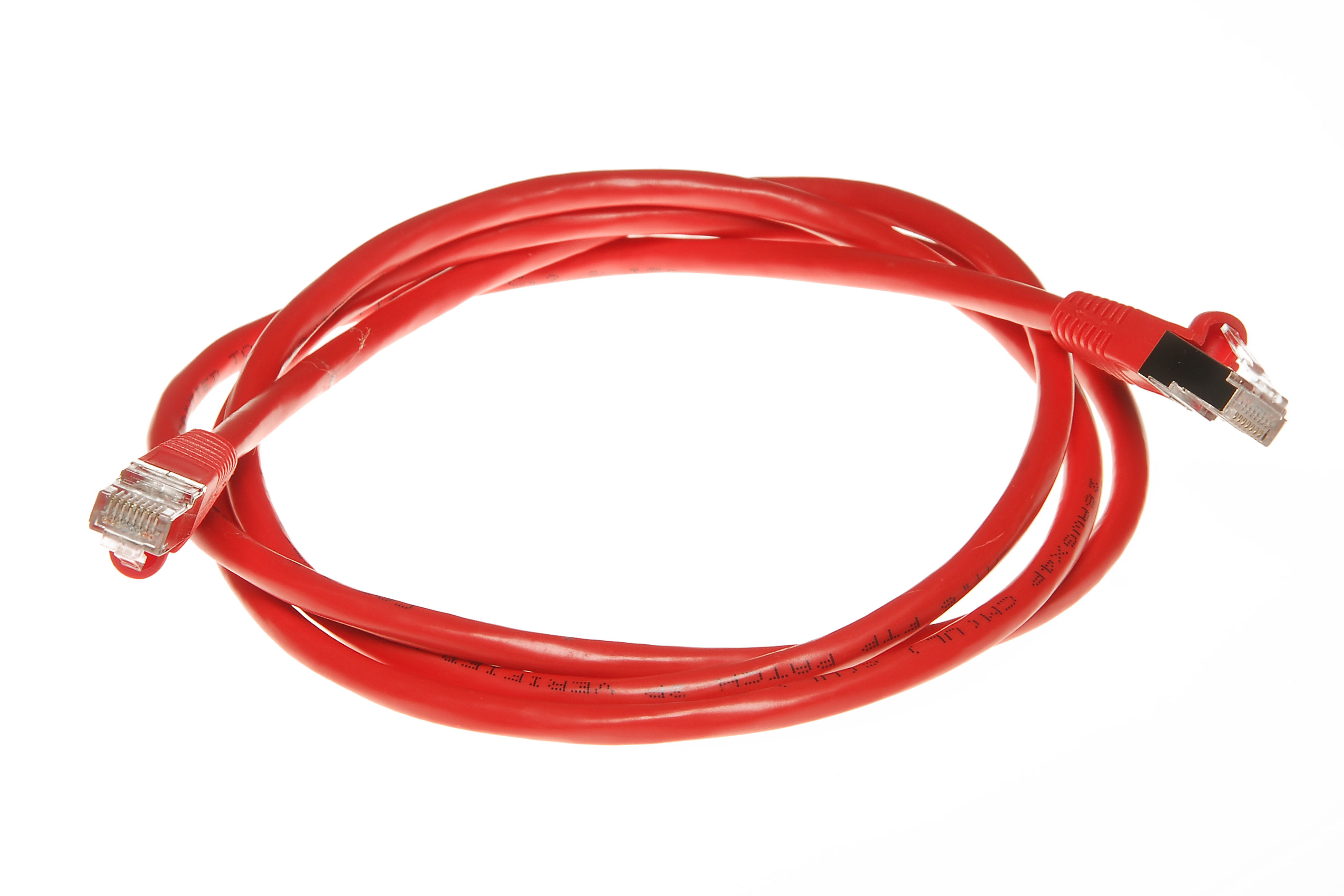 Red 1ft Cat6 Shielded Twisted Pair Patch Cable