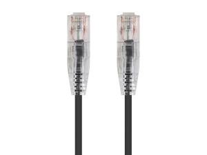 14Ft Black Cat6 Slim Jacket 28awg Network Patch Cable 550MHz