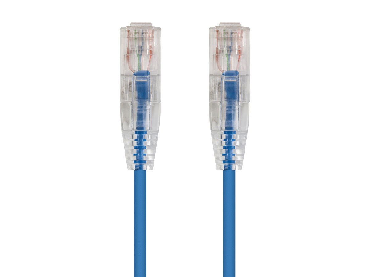 Blue Cat 6 Patch Cables with Slim 28awg Jacket