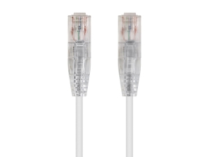 7Ft White Cat6 Slim Jacket 28awg Network Patch Cable 550MHz