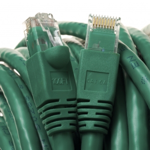 10Ft Cat6A 24AWG Green Snagless Ethernet Network Patch Cable