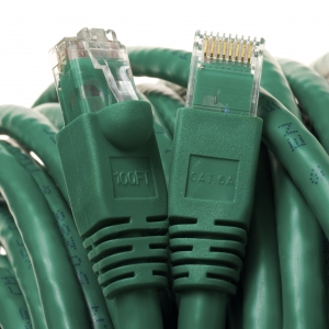 75Ft Cat6A 24AWG Green Snagless Ethernet Network Patch Cable