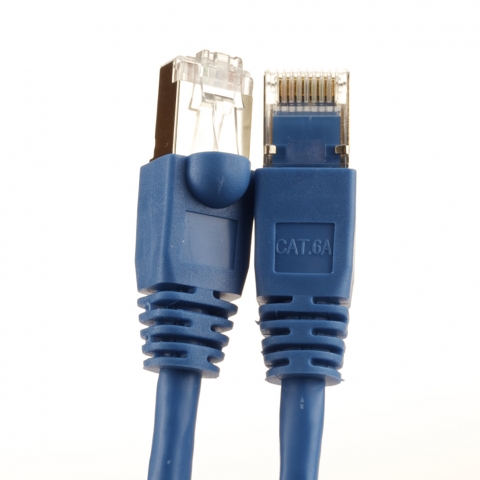 blue cat6A shielded ethernet cable - shop cables.com.