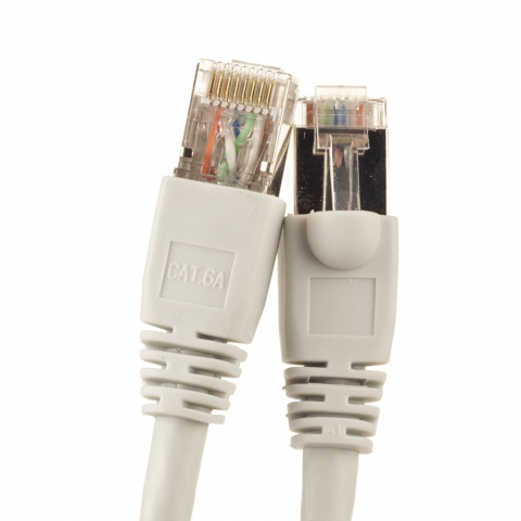Gray Snagless Cat6A Shielded Patch Cable - shop cables.com.