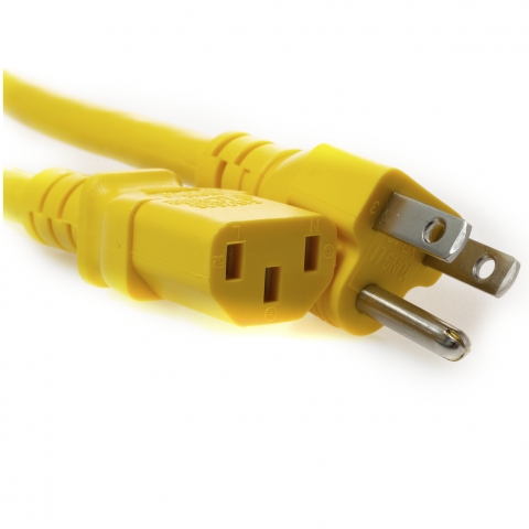 yellow 5-15P TO C13 PC to AC power cord - shop cables.com.