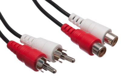 Dual RCA Male to Female Extension Cable- 6 Feet