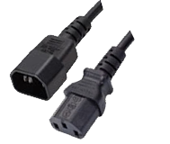 IEC320 C14 to IEC320 C13 PDU Power Cord 10 Amp Black 2Ft