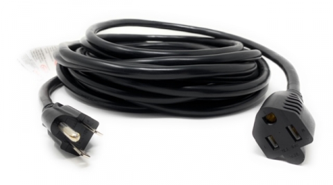 black Power Cord Extension Cable Outdoor Rated SJTW - shop cables.com.