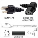 C13 Right Angle to 5-15p 15 feet 15 amp Power Cable