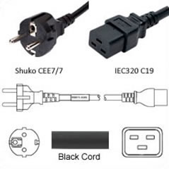 IEC C19 Connector to International Power Cords