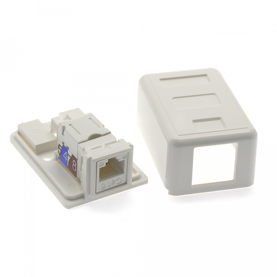 Cat6 1Port Surface Mount Box w/Jack