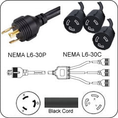Twist Lock Nema Splitter Power Cords