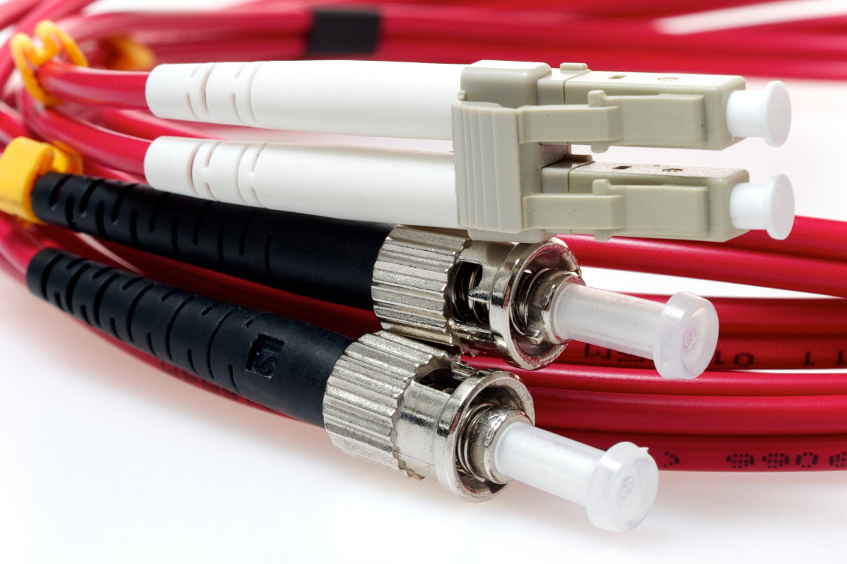 OM4 LC to ST Fiber Cables with Red Jacket
