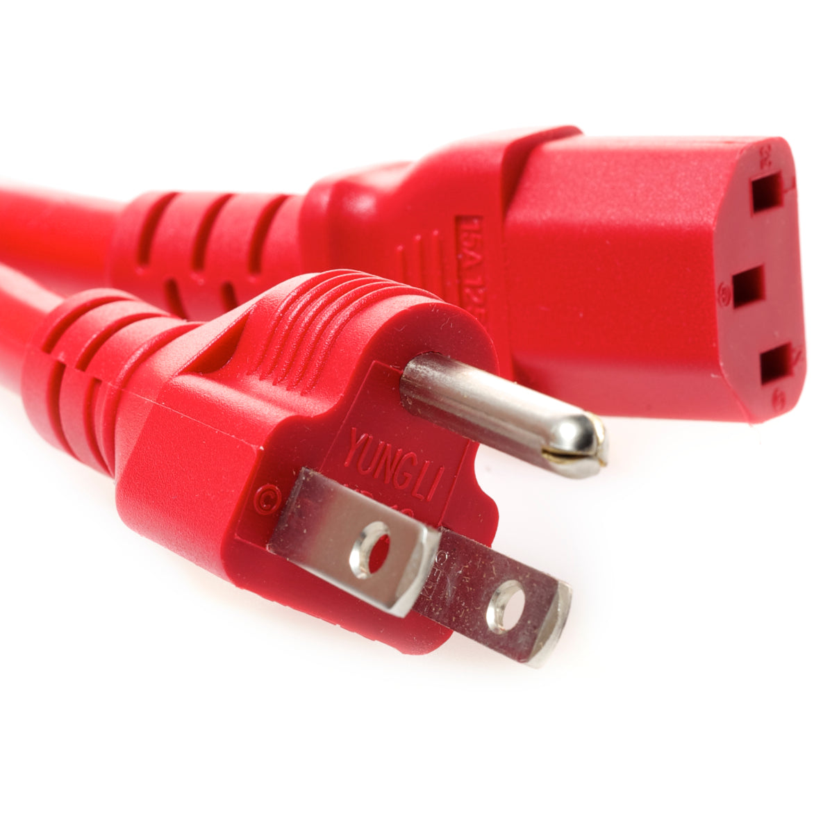 5-15P to C13 Red Power Cords - 10 Amp