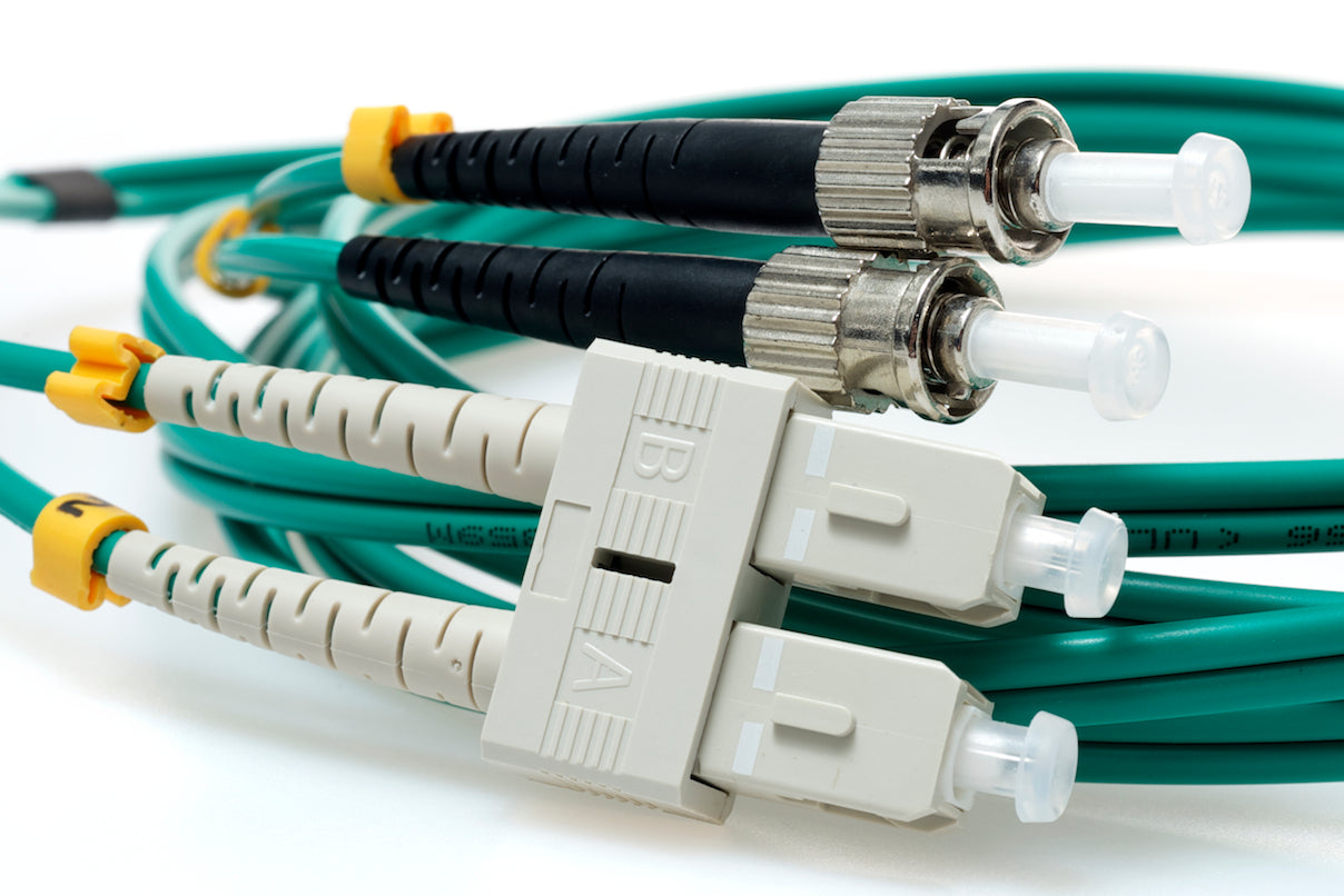 OM4 ST to ST Fiber Cables in various colors